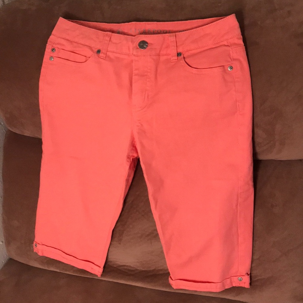 Liverpool jeans peach Julia shirt Capri